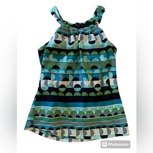 Banana Republic sleeveless geometric print lined blouse small